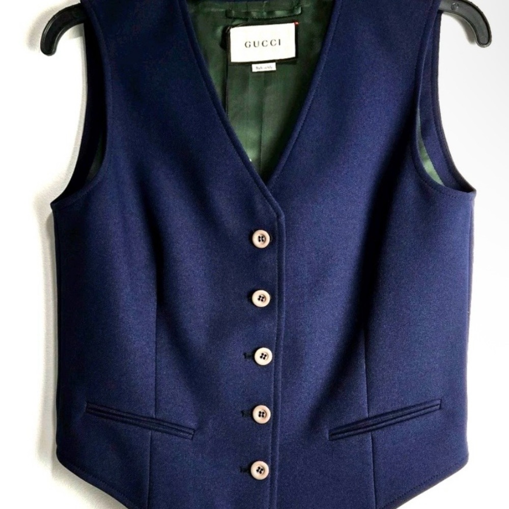 GUCCI Blue Button-Up Vest Size IT 40/US 4